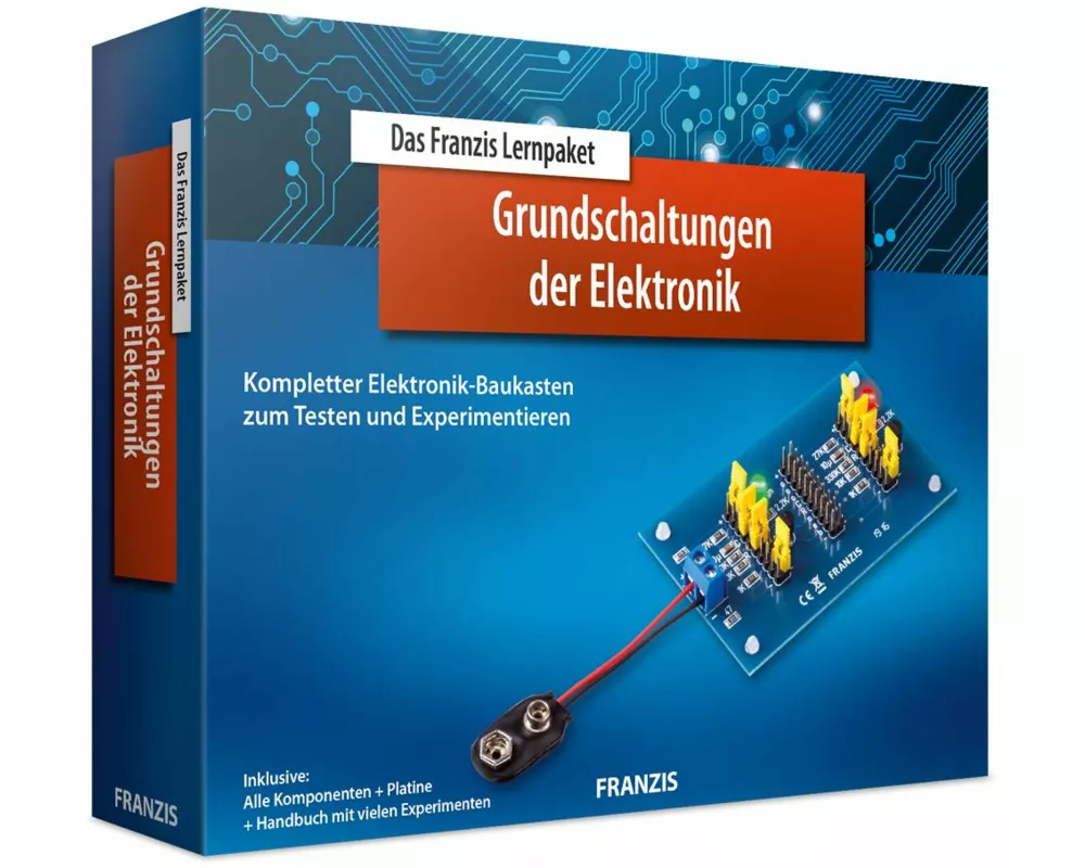 FRANZIS 65361 - Das Franzis Lernpaket Grundschaltungen der Elektronik: Kompletter Elektronik-Baukasten zum Testen und Experimentieren. Ab 14 Jahren