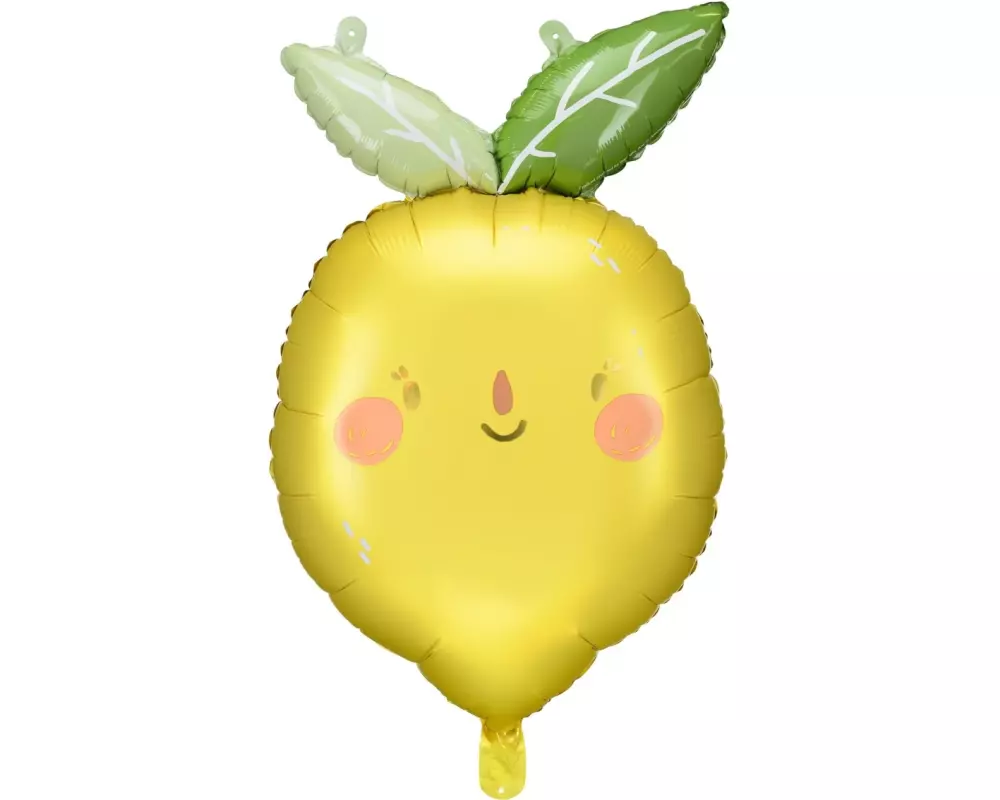 Partydeco Folienballon Zitrone 50 x 75 cm, Gelb