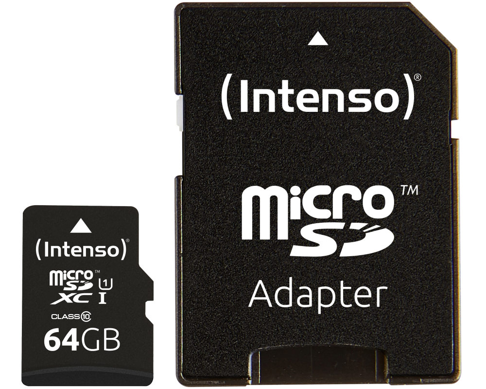 INTENSO Micro SDXC Card PREMIUM 64GB 3423490 with adapter, UHS-I