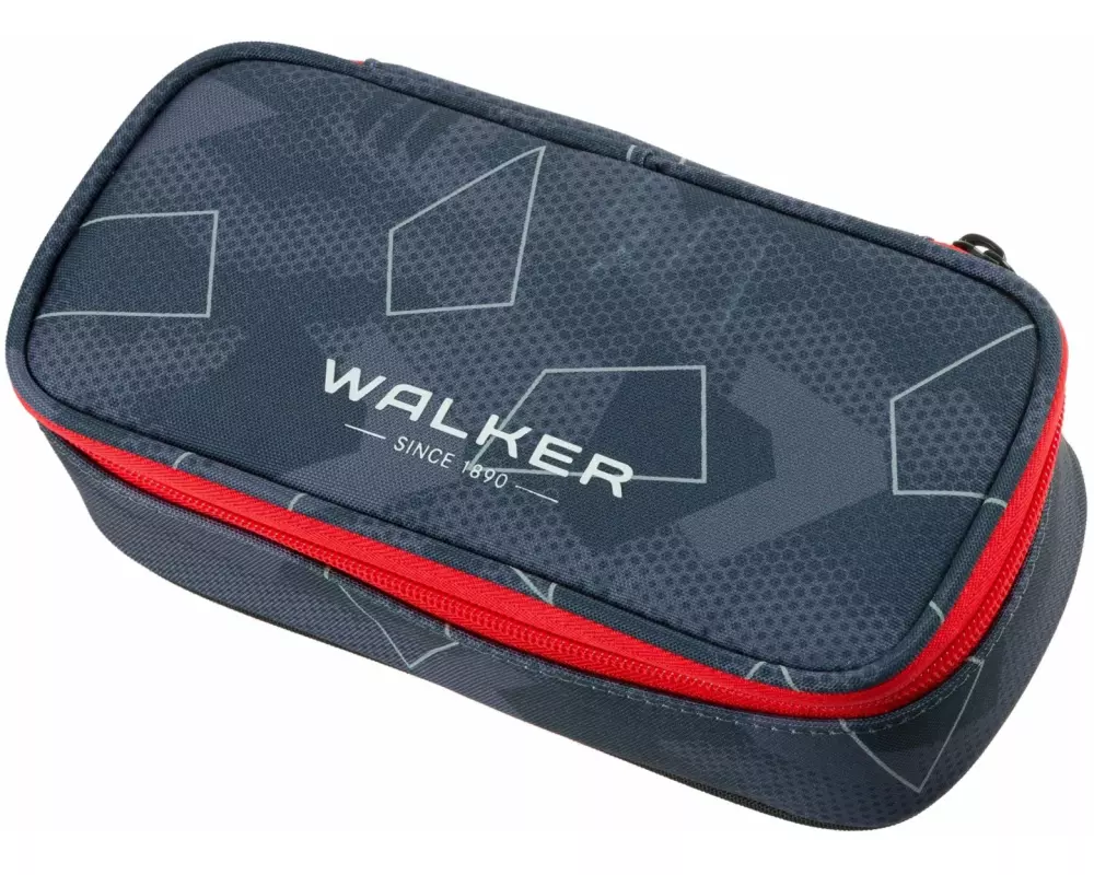 Walker Etui Pencil Box 21 x 10 x 6 cm, Grey Polygon
