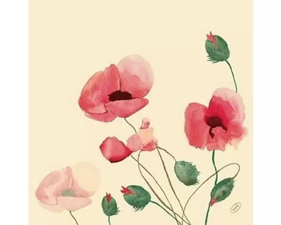 Duni Papierservietten Poppy Charm 40 cm x 40 cm, 60 Stück