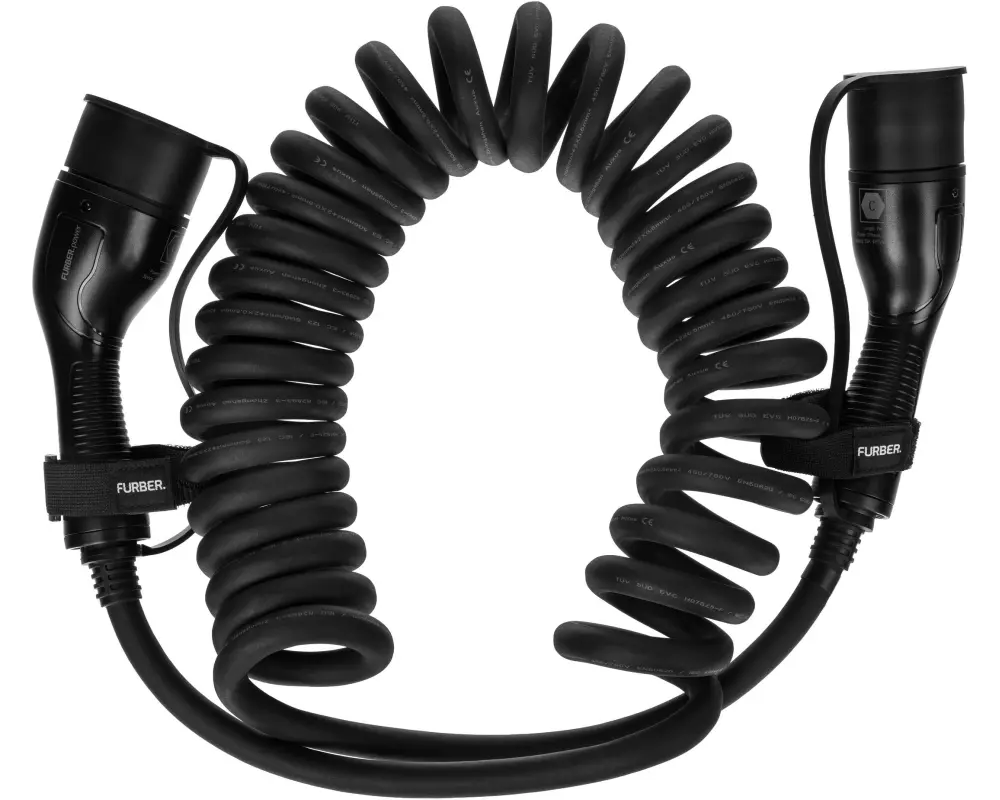 FURBER.power Ladekabel FREYJA Typ 2 22 kW 7 m Spiral