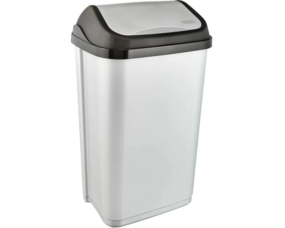 keeeper Abfalleimer Swantje 50 l, Schwingdeckel, light silver