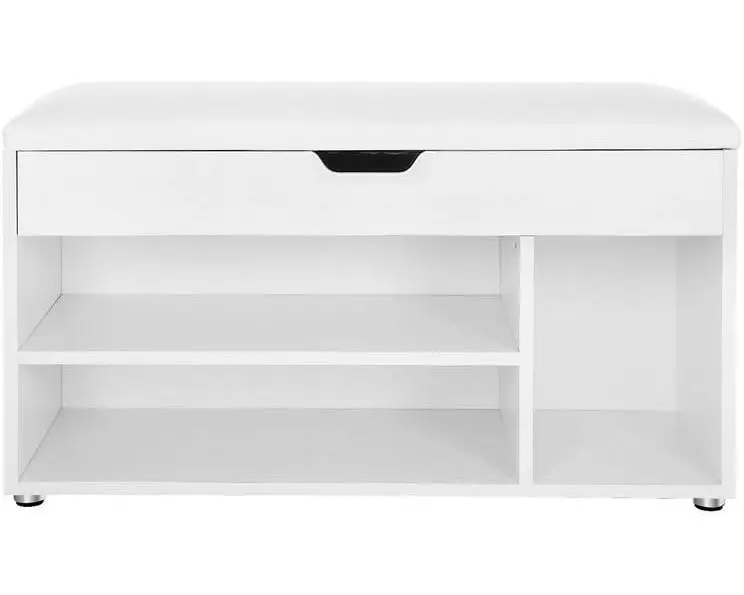 VASAGLE Sitzbank mit Polster 80 x 44 cm, Weiss