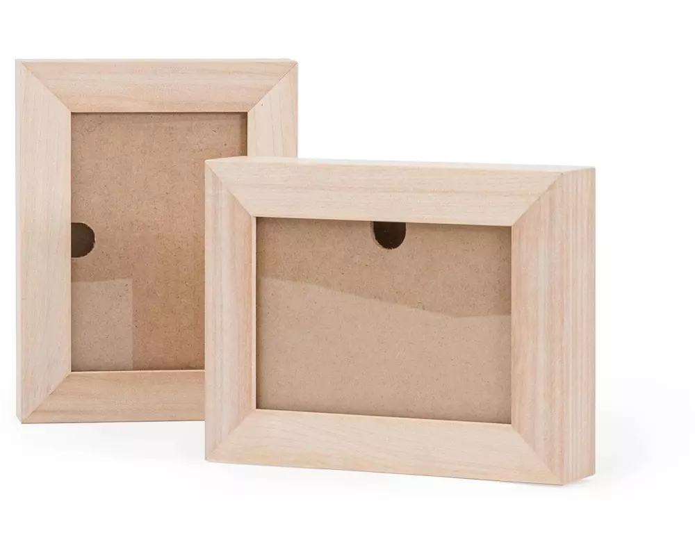 JAMU Bilderrahmen für Kinderzeichnungen 2 Stück, Ahorn, A6