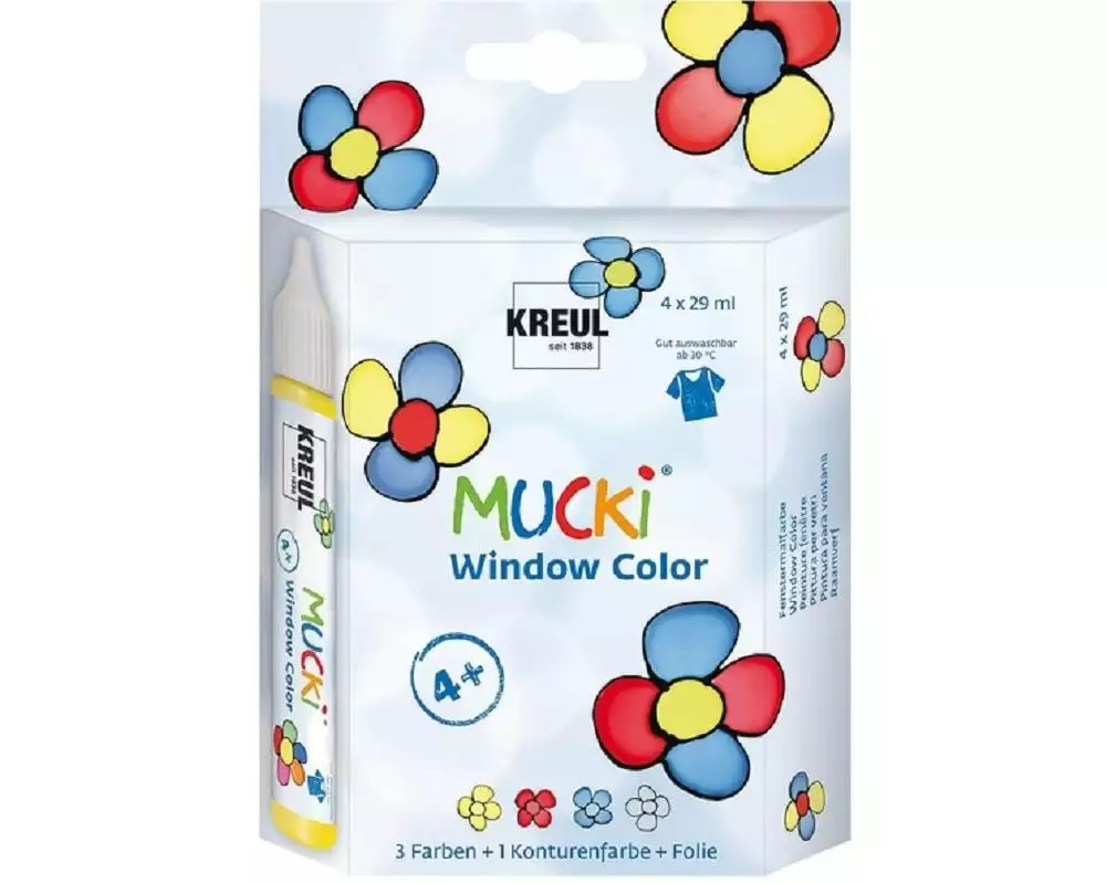 Kreul Fensterfarbe Window Color Mucki 4 Stück je 29 ml