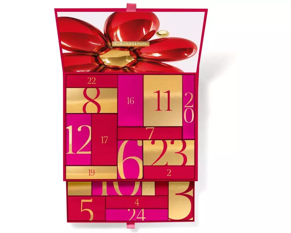 Clarins Adventskalender 24 Türen, Pflege und Make-up