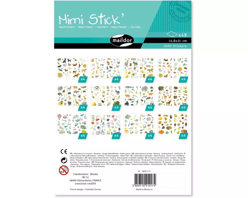 Clairefontaine Motivsticker Mimi 48 Bögen, Assortiert