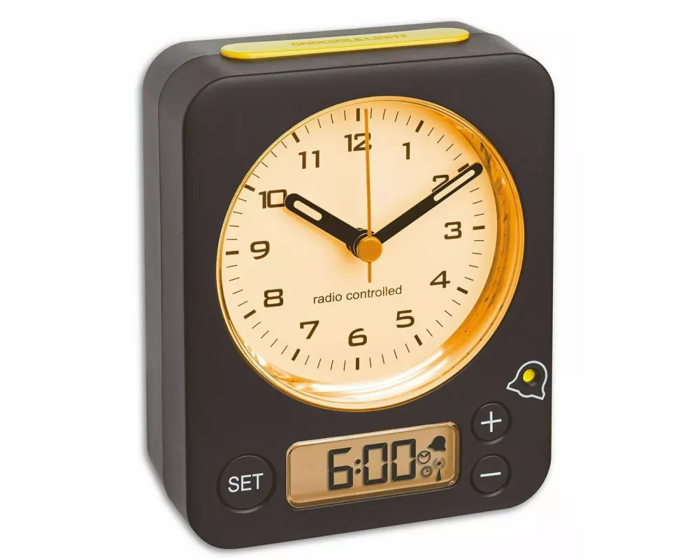 TFA Dostmann Funkwecker Combo Gelb/Schwarz