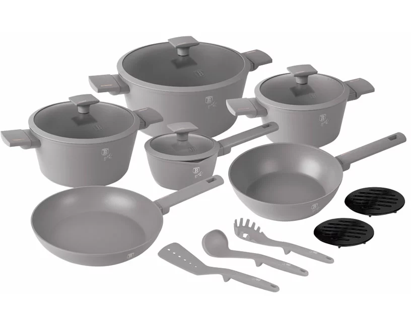 Berlinger Haus 15-teiliges Kochgeschirr-Set matt Taupe Collection