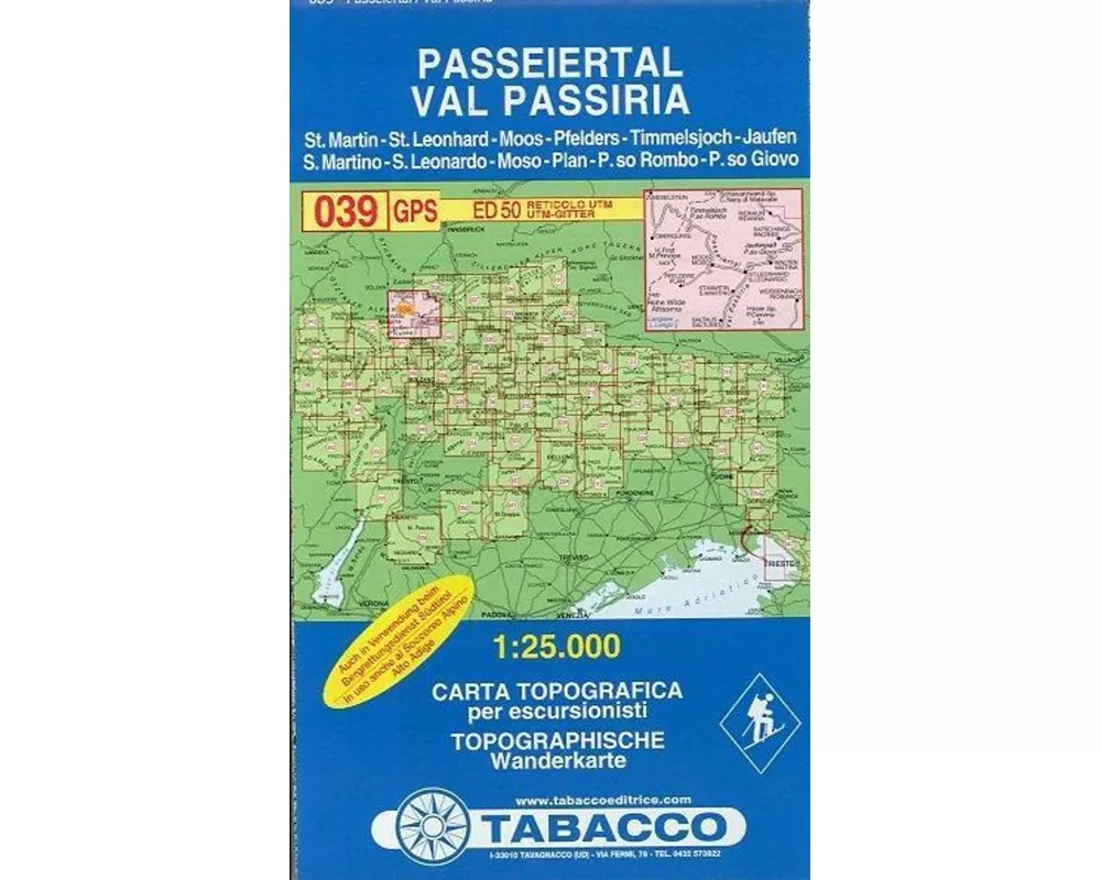 Tabacco Wandern 1 : 25 000 Passeiertal / Val Passiria