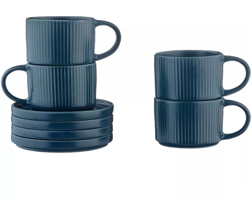 Björn Tassen-Set Scandi Ø 12 cm, 150 ml, 4 Stück, Marineblau