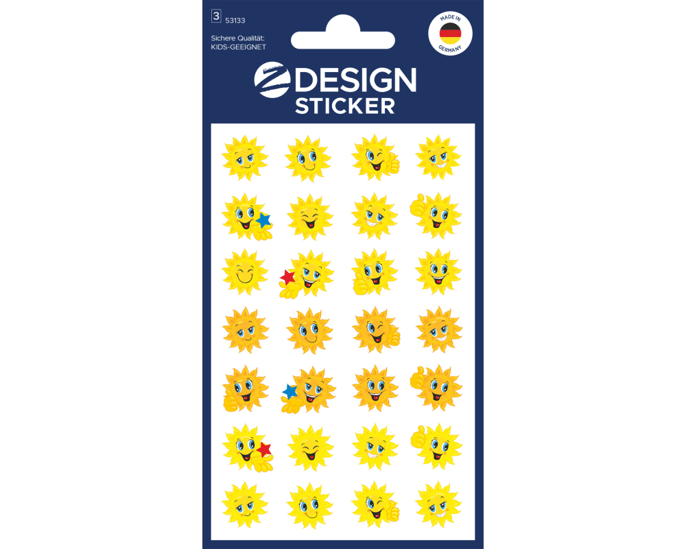 Z-DESIGN Sticker Kids 53133 Sonne 84 Stück/3 Blatt