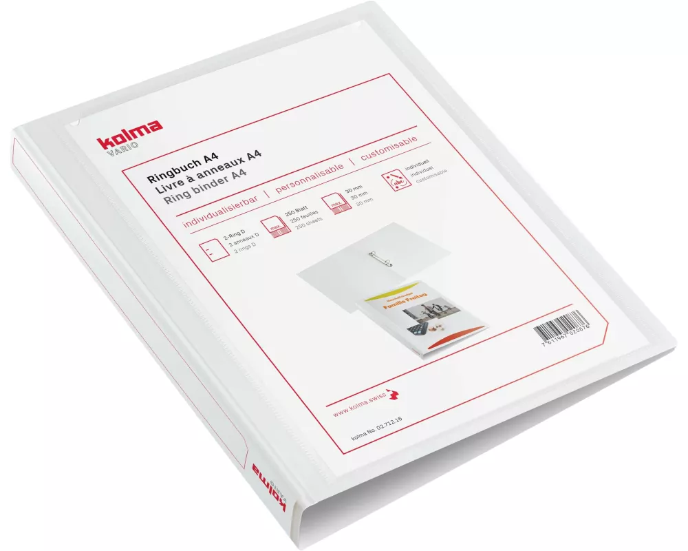 Kolma Ringbuch Vario light Ø 3.8 cm, Weiss