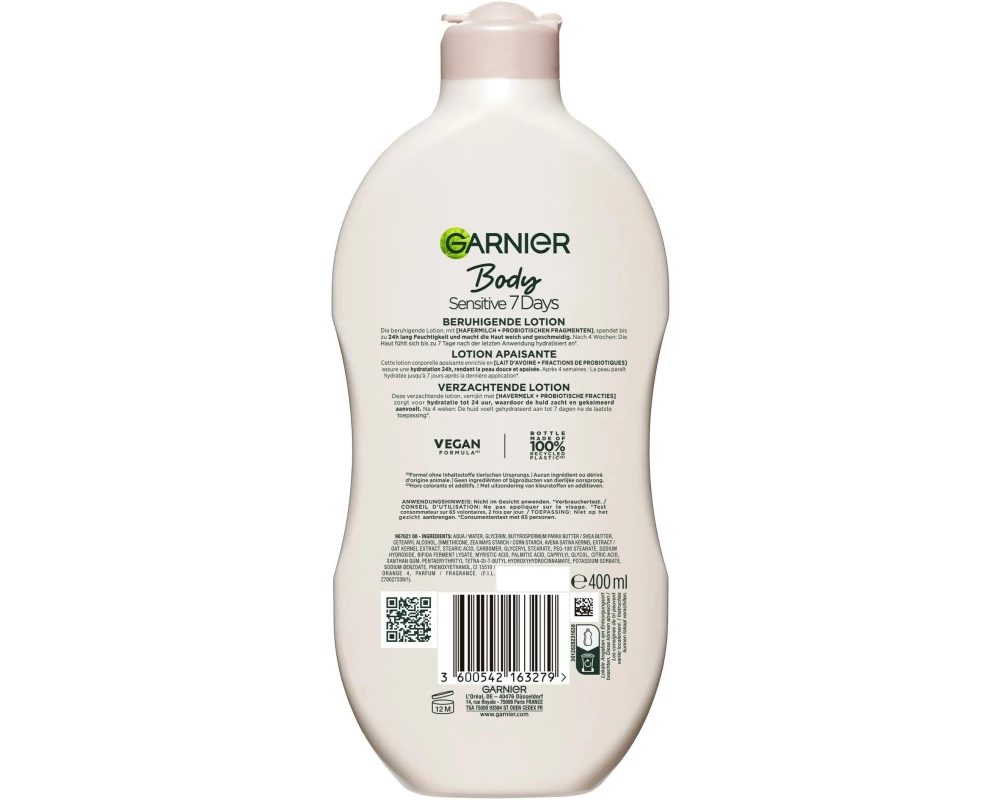 Garnier Body Sensitiv 7 Days Beruhigende Lotion Hafermilch 400 ml