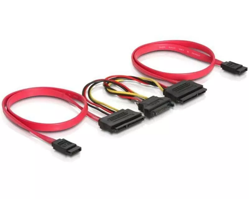 Delock SATA2-Kabel 2x SATA - 2x SATA mit Strom