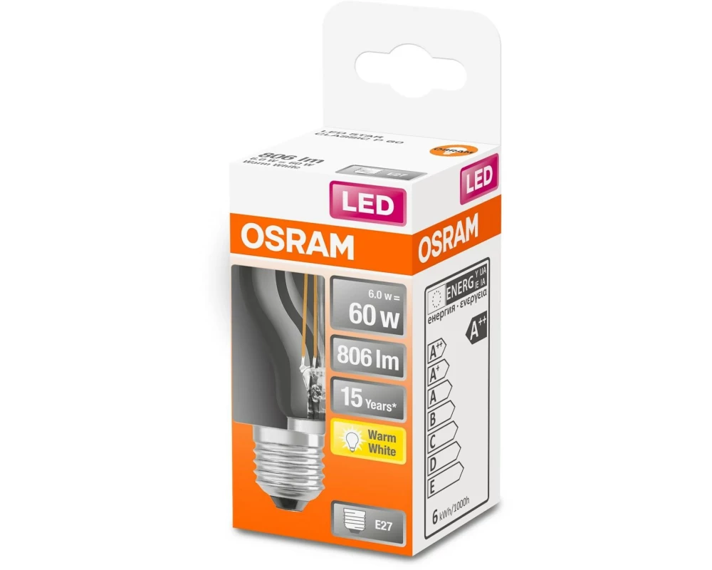 OSRAM Lampe Star Filament, 6W, E27 Warmweiss (WW)