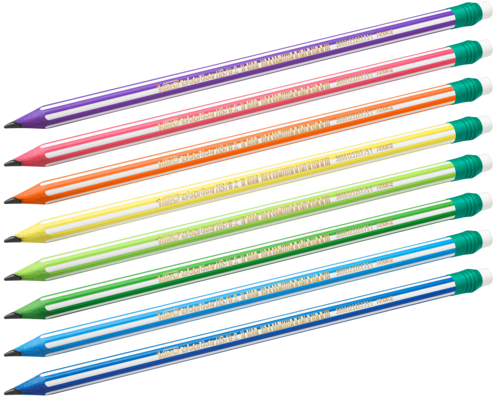 BIC Bleistift Evolution Stripes 8960342 sechskant-Mine ass. 12 Stk.