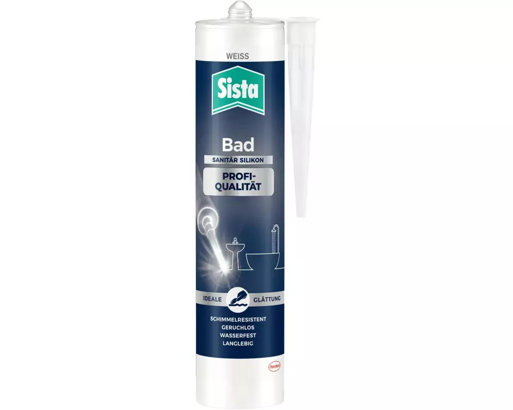 Sista Dichtmasse Bad Profi-Qualität Silikon Weiss, 280 ml