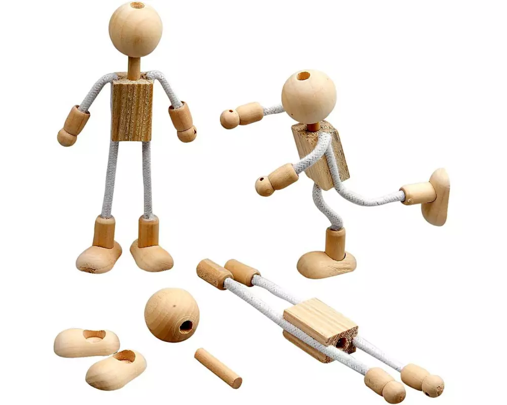 Creativ Company Biege-Figuren, H 12 cm, 4 Set/ 1 Pck Holz 12 cm 4er Set