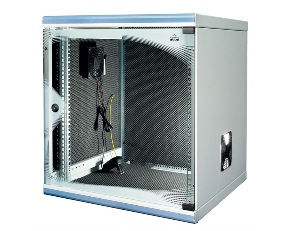 optiRACK "silent" passiv 12HE, 612x555x600mm, schallgedämmt, Untertisch-Schrank