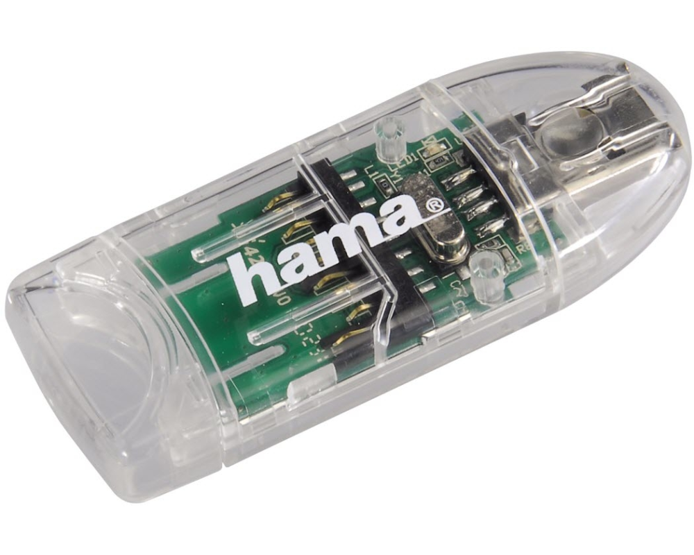 HAMA USB-2.0-Kartenleser 8in1 91092 SD/microSD, Transparent