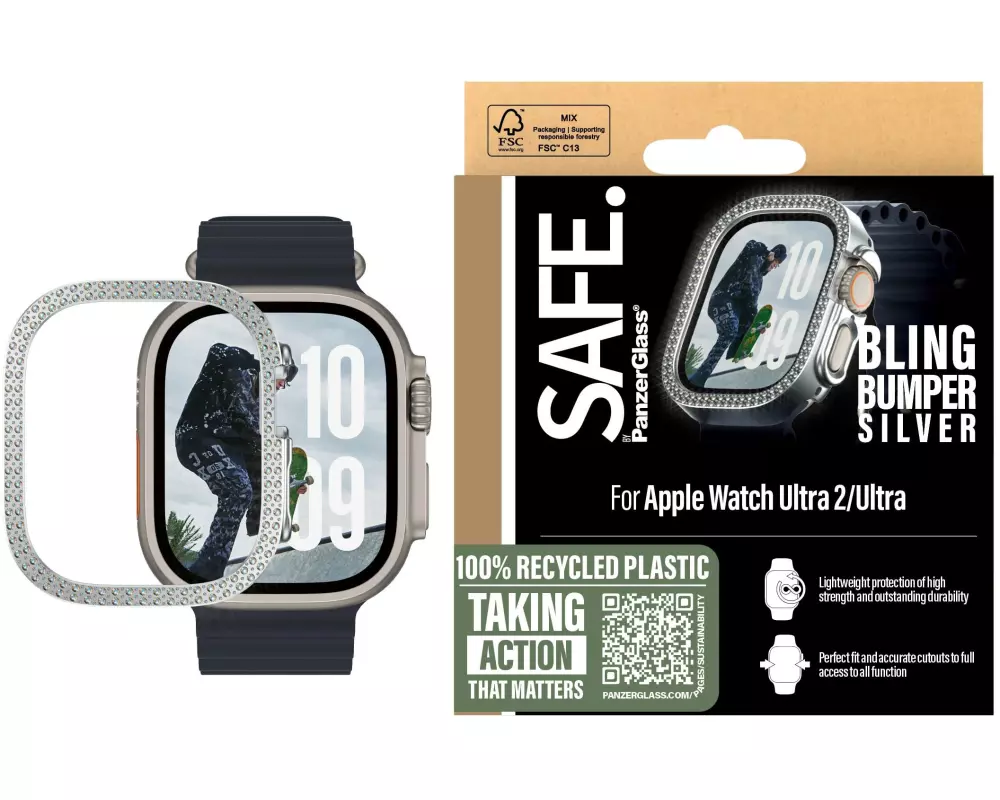 SAFE. Displayschutz Bling Bumper Silver 46 mm