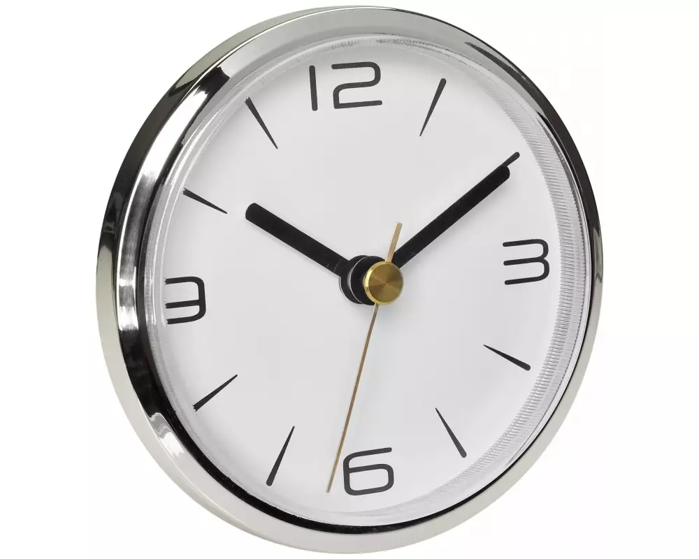 TFA Dostmann Quarz-Wanduhr Ø 9 cm, Aluminium