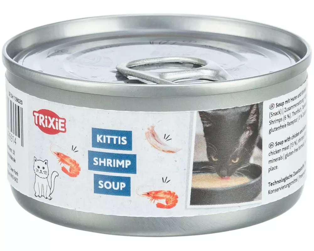 Trixie Katzen-Nahrungsergänzung Shrimp Soup, Huhn und Shrimps, 80 g