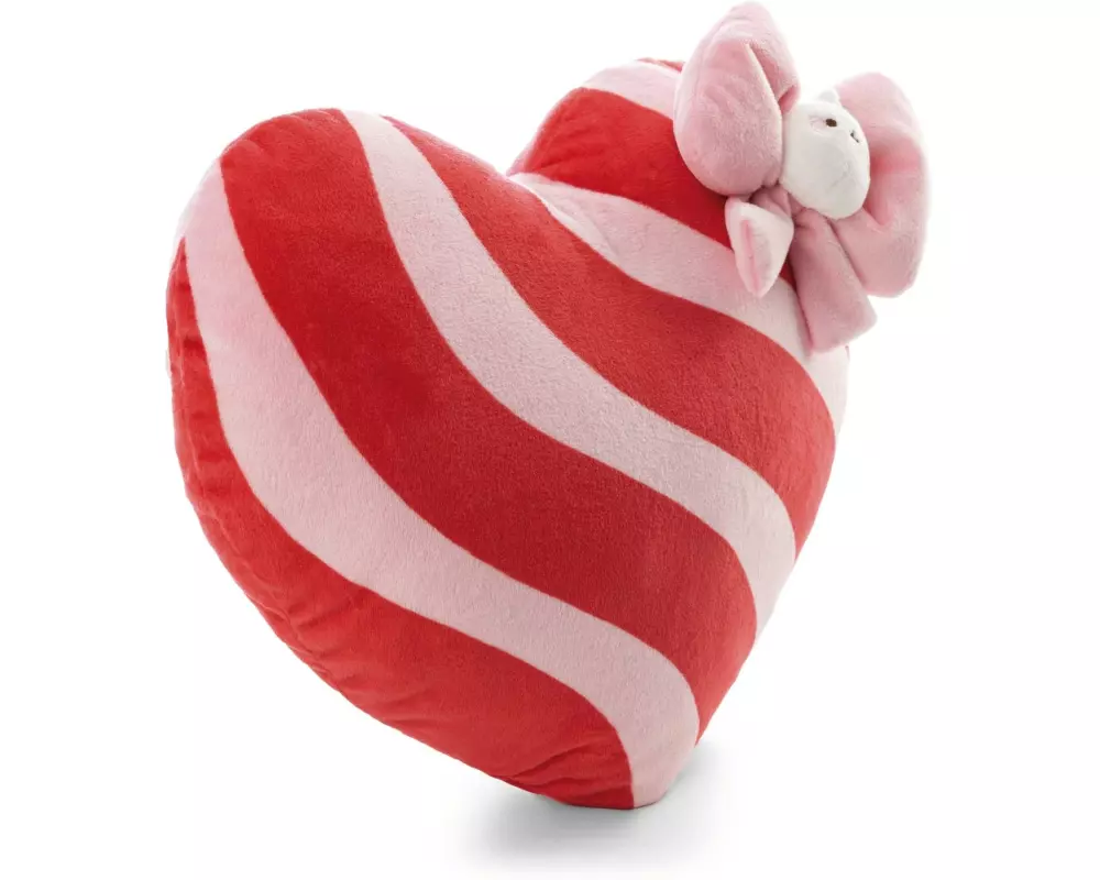 Nici Kissen Molang, herzförmig, Rosa / Rot, 32 cm