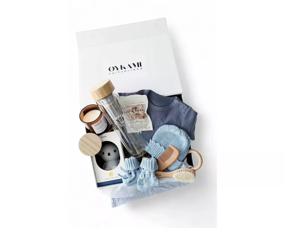 Oykami Mama Geschenkbox Teeflasche Blau Lugano