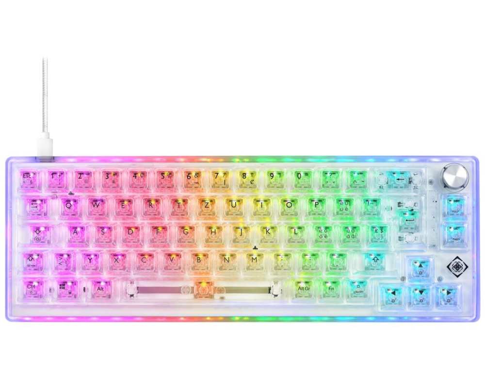 DELTACO TKL Gaming Keyboard mech GAM-160-T-CH transparent RGB CH-Layout
