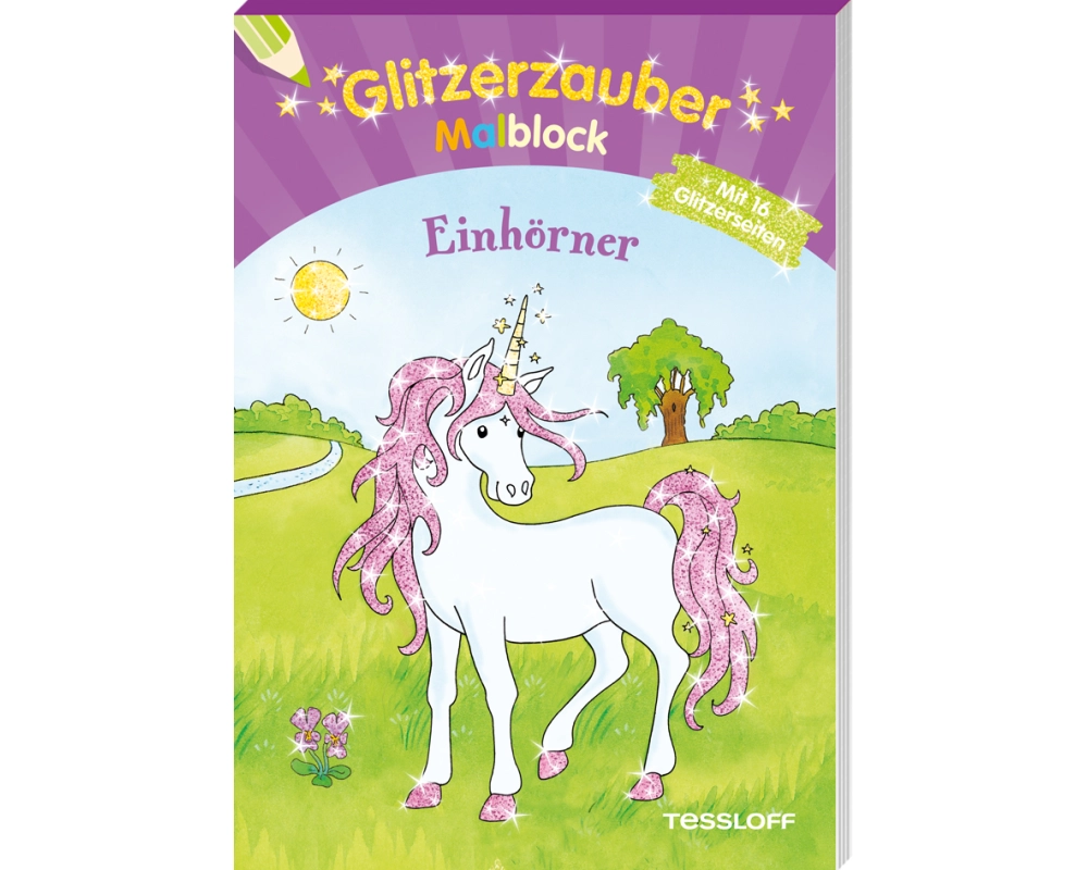 Glitzerzauber Malblock Einhörner