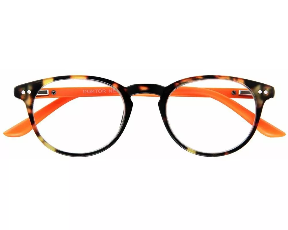 Brille. DOKTOR NEW G65900 havanna-orange Kunststoffbrille im Etui mit Federtechnik +1.50 dpt