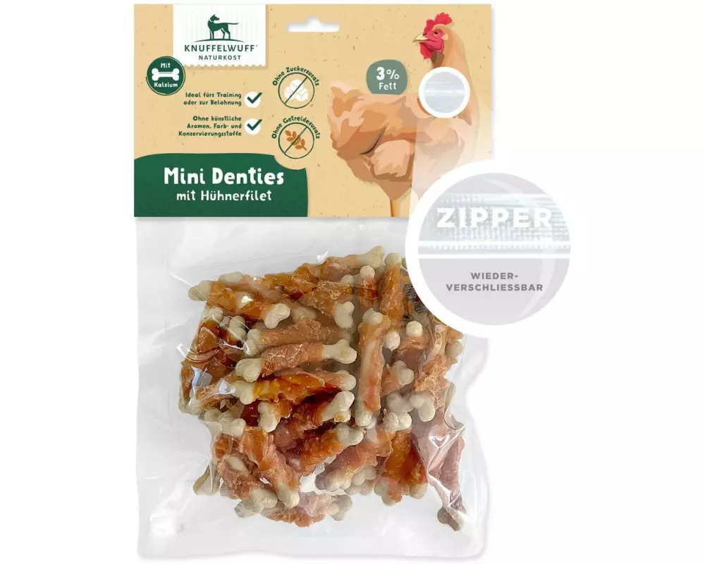 Knuffelwuff Kausnack Mini Denties mit Hühnerfilet 500 g