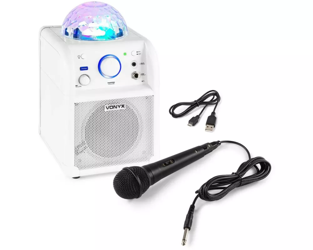 Vonyx Lautsprecher SBS50W Karaoke Speaker Weiss