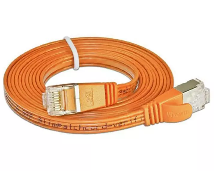 SLIM Slimpatchkabel RJ-45 - RJ-45, Cat 6, STP, 0.1 m, Orange