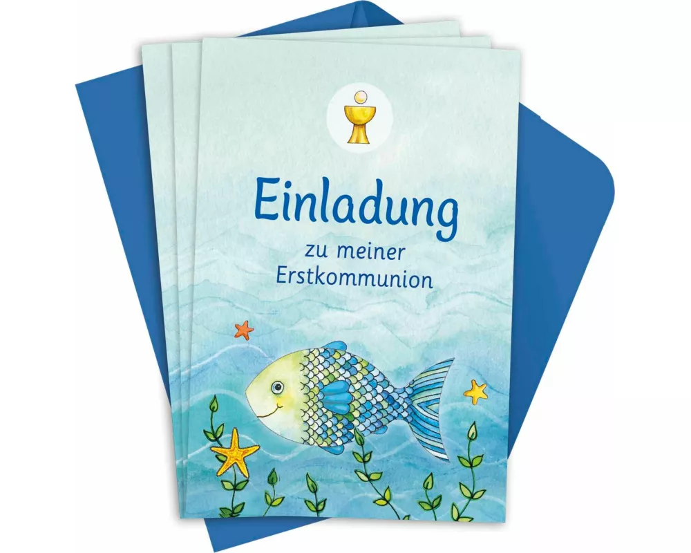 Der Wunschfisch. Einladungskarten zur Erstkommunion