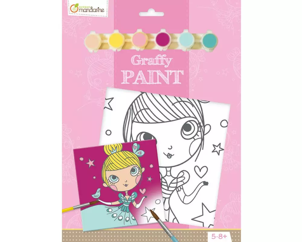 Avenue Mandarine Graffy Paint, Prinzessin, 20 x 20 cm Rosa
