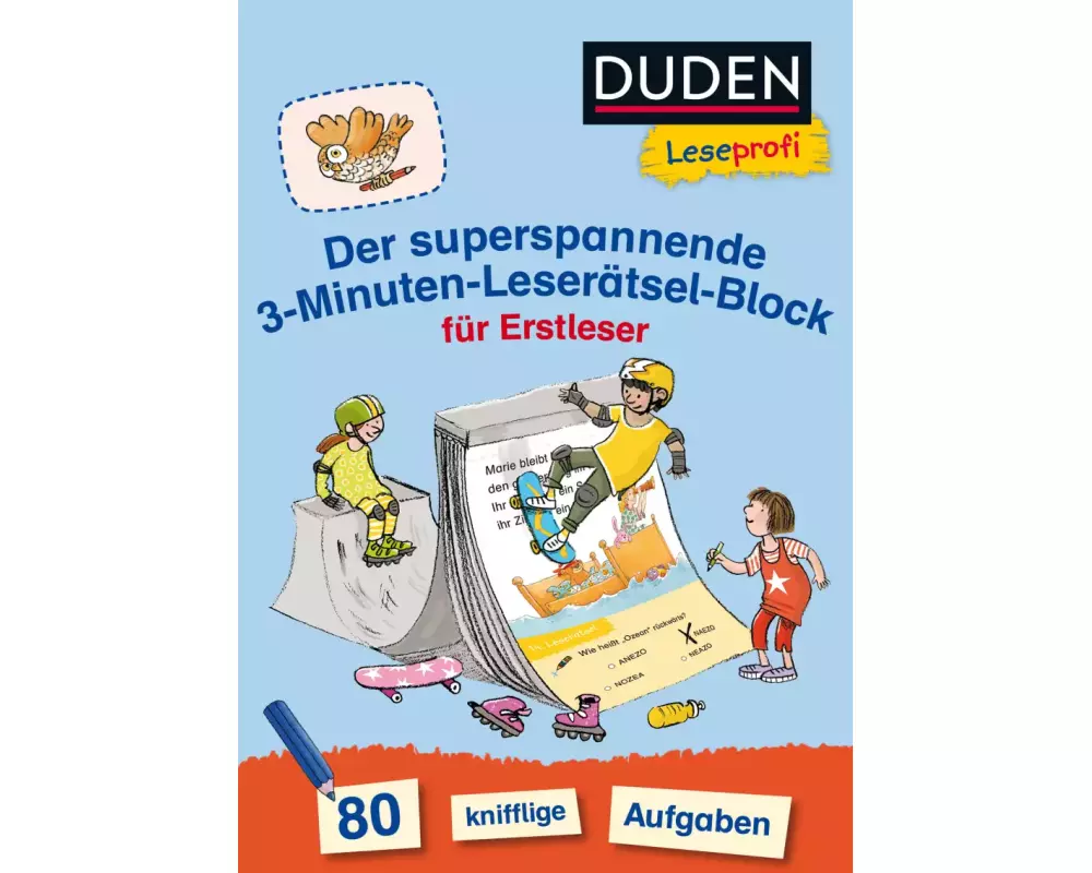 Duden Leseprofi – Der superspannende 3-Minuten-Leserätsel-Block für Erstleser