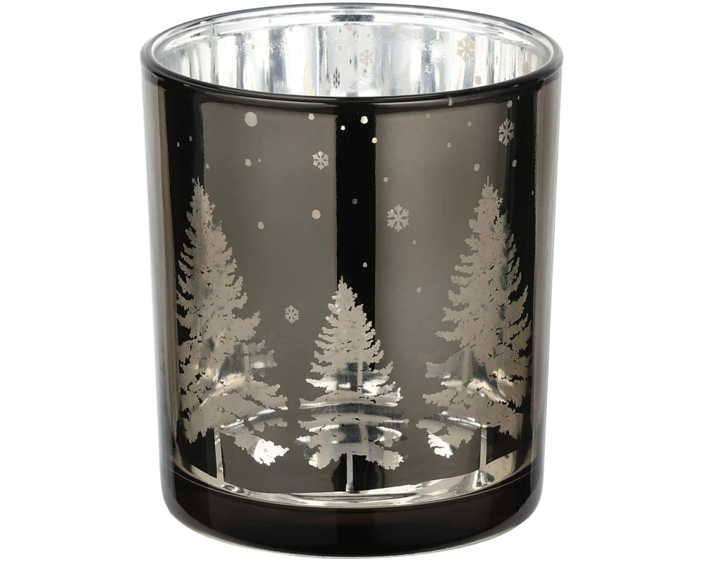 EGLO Teelichthalter Windlicht Christmas Lukut 8 cm Braun, Glas