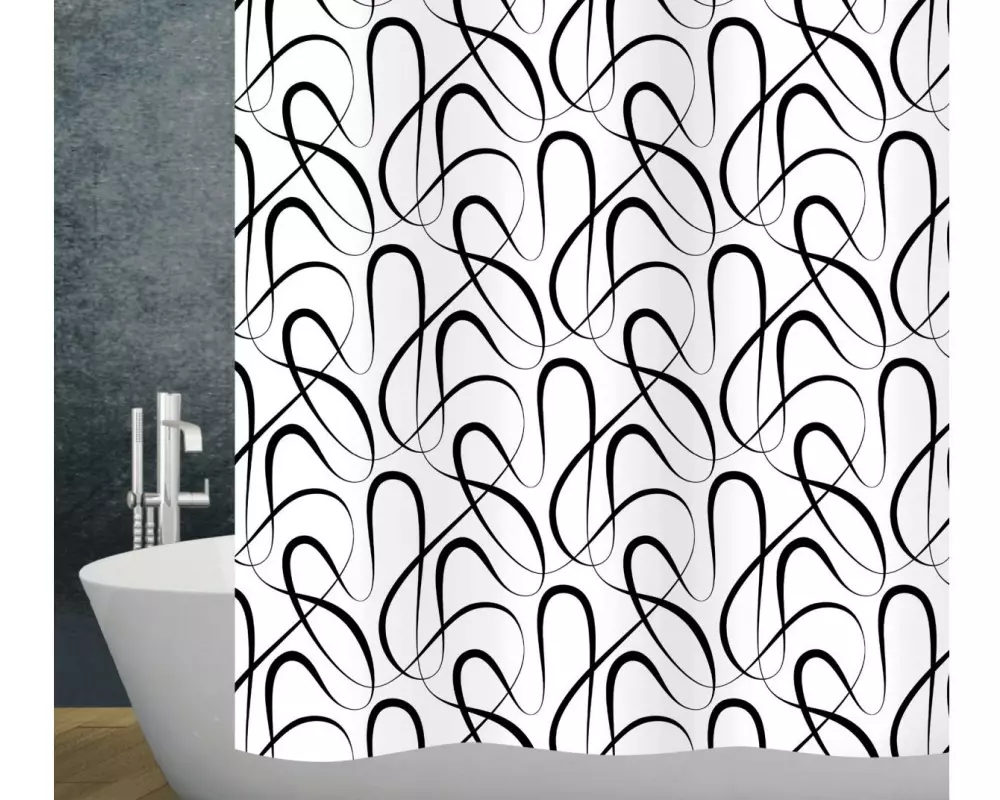 diaqua® Duschvorhang Swing 180 x 200 cm, Schwarz/Weiss