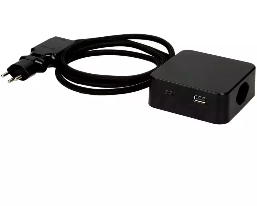 maxTex Steckdosenleiste Cube 3x T13, USB A/C, Schwarz/Schwarz