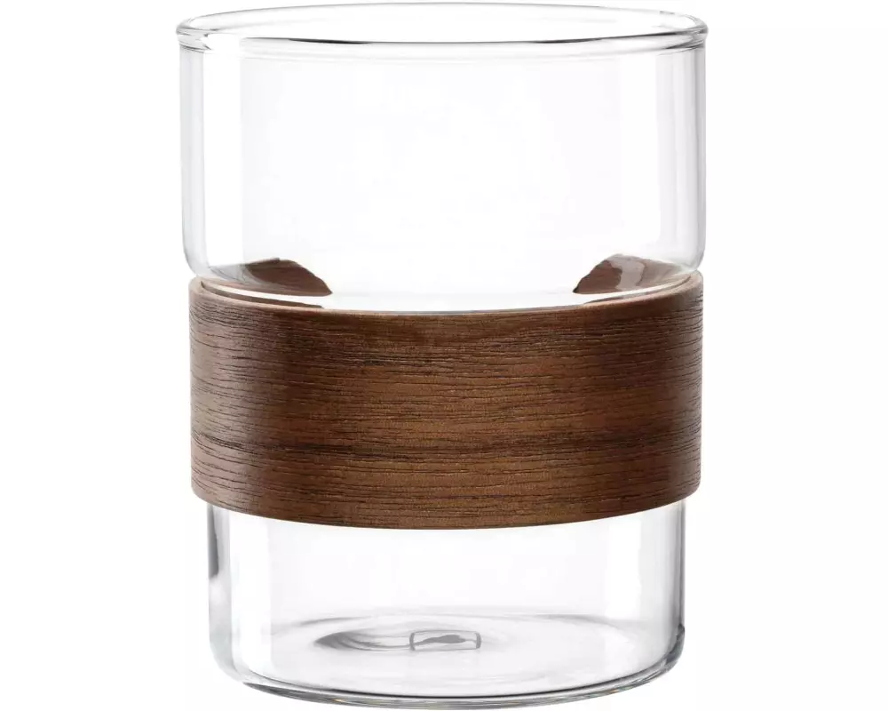 Leonardo Cappuccino Becher Novo Legno 320 ml, 2 Stück, Transparent