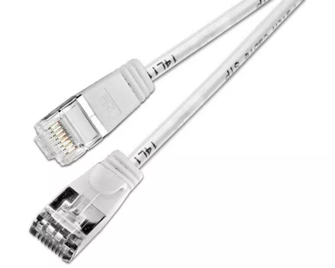 SLIM Slimpatchkabel RJ-45 - RJ-45, Cat 6, U/FTP, 0.5 m, Weiss