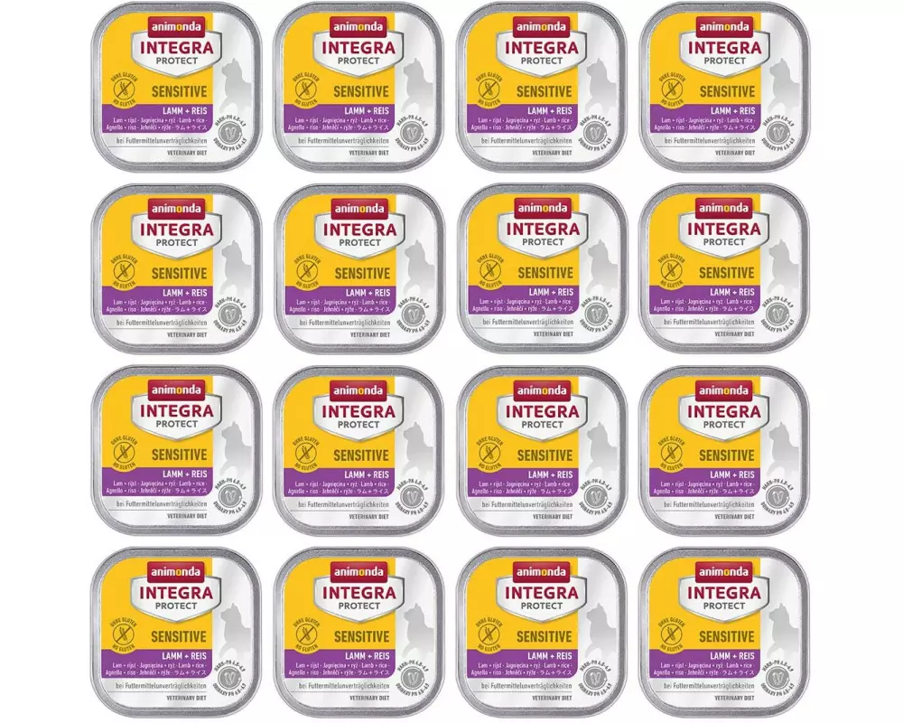 Animonda Integra Protect Nassfutter Sensitive Lamm & Reis, 16 x 100 g