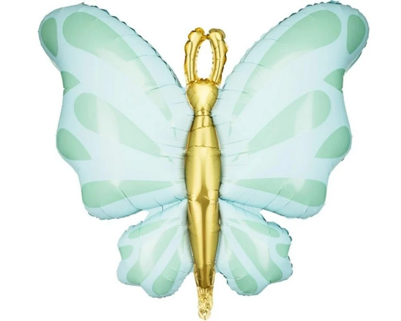 Partydeco Folienballon Schmetterling Mint, 69 x 69 cm