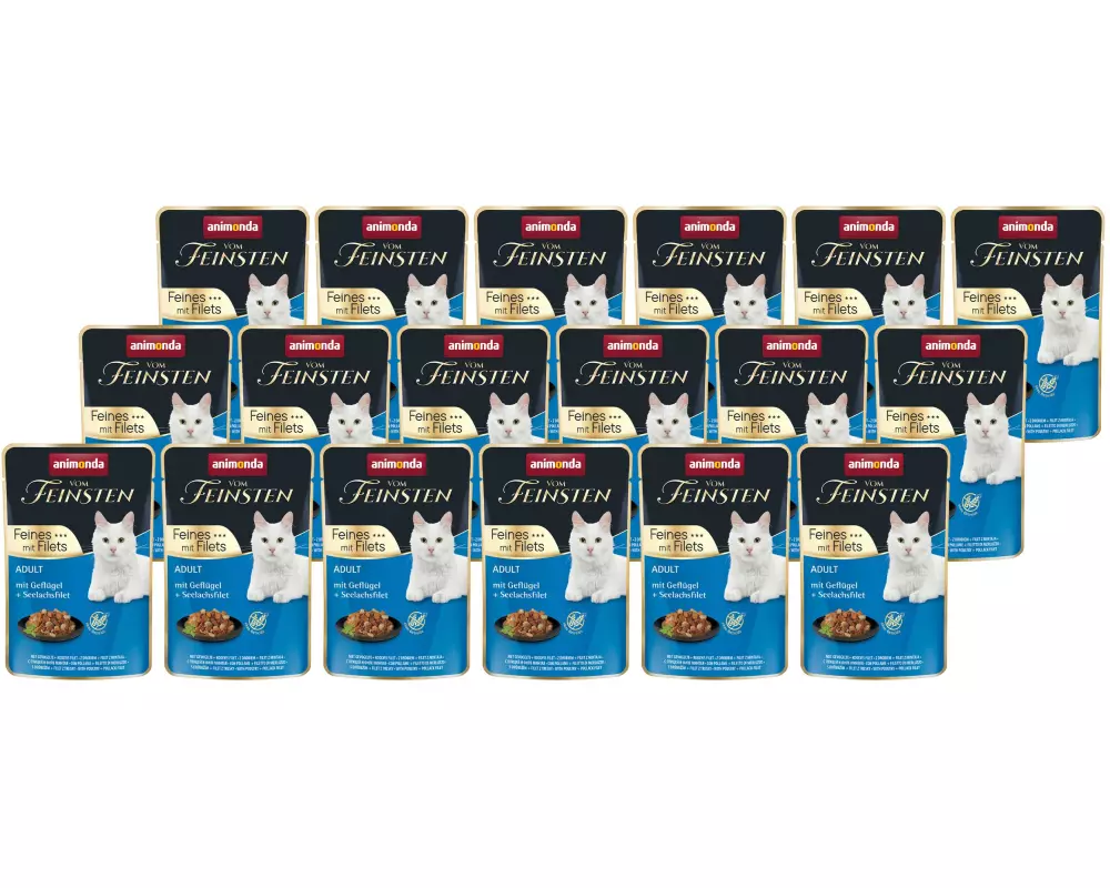 animonda Nassfutter Vom Feinsten Filet Geflügel & Lachs, 18 x 85 g