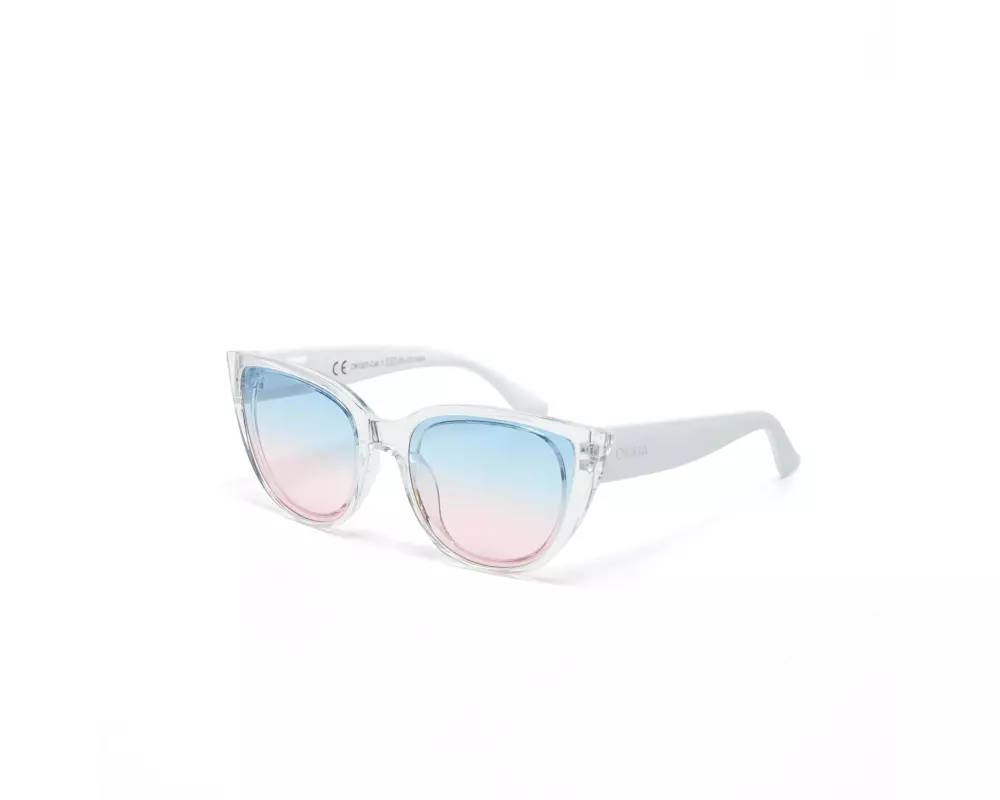 OKKIA Sonnenbrille Silvia Transaparent, Blue Pink Lens