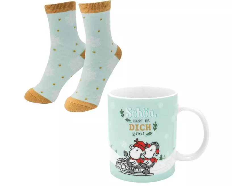 Sheepworld Tasse-Socken-Set Dich Grösse 36 - 40